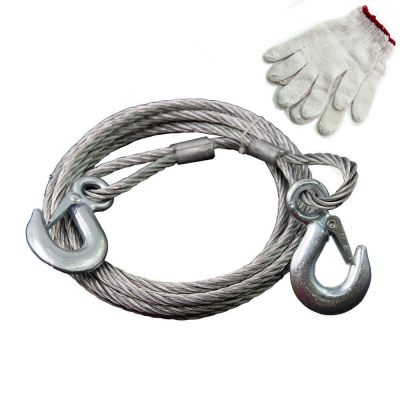 Auto Emergency 3TON 3M Steel Wire Towing Rope for Car and bus Auto